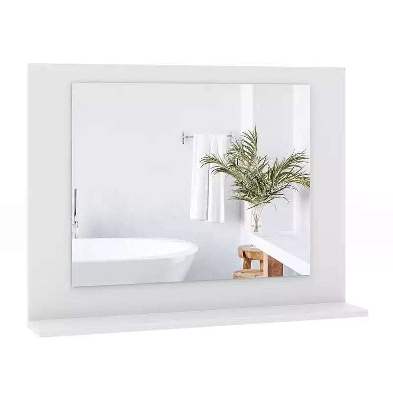 Miroir de courtoisie à cadre en bois