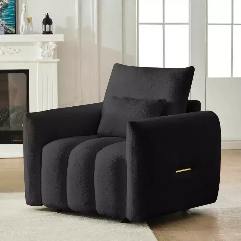 Fauteuil de salon moderne en tissu bouclette