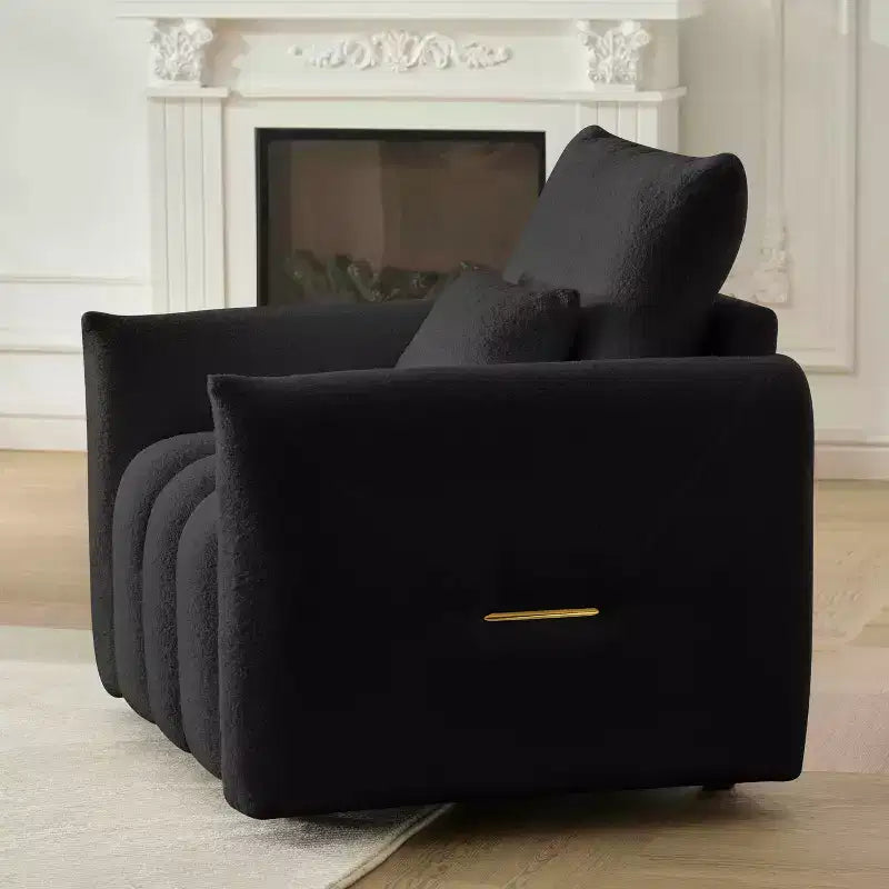 Fauteuil de salon moderne en tissu bouclette