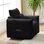 Fauteuil de salon moderne en tissu bouclette