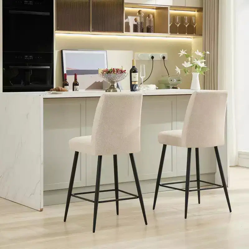 Tabourets de bar modernes en velours à hauteur de comptoir
