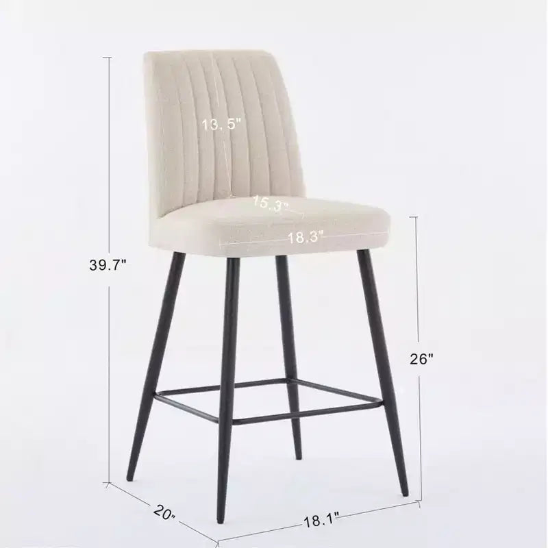 Tabourets de bar modernes en velours à hauteur de comptoir