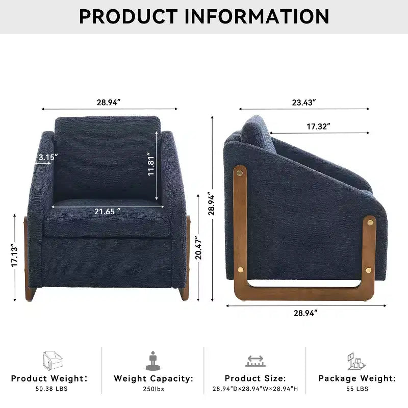 Fauteuil rembourré en bois