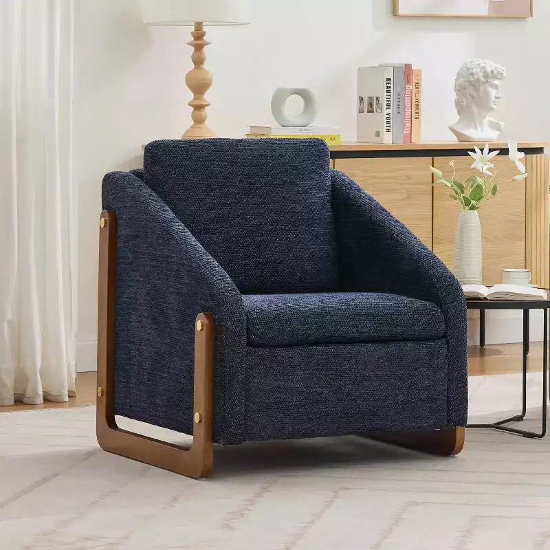Fauteuil rembourré en bois