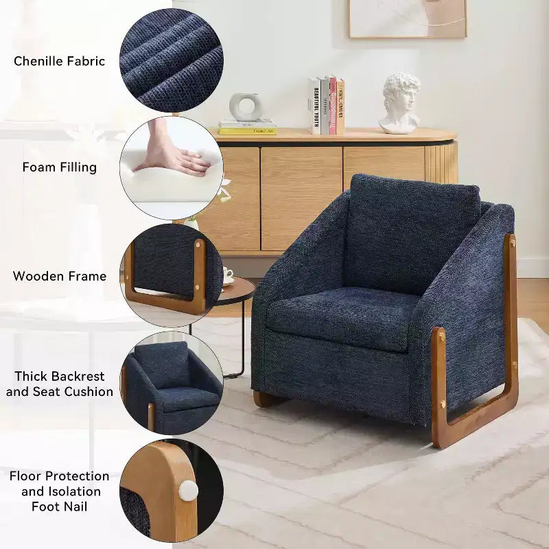 Fauteuil rembourré en bois