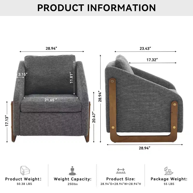 Fauteuil rembourré en bois