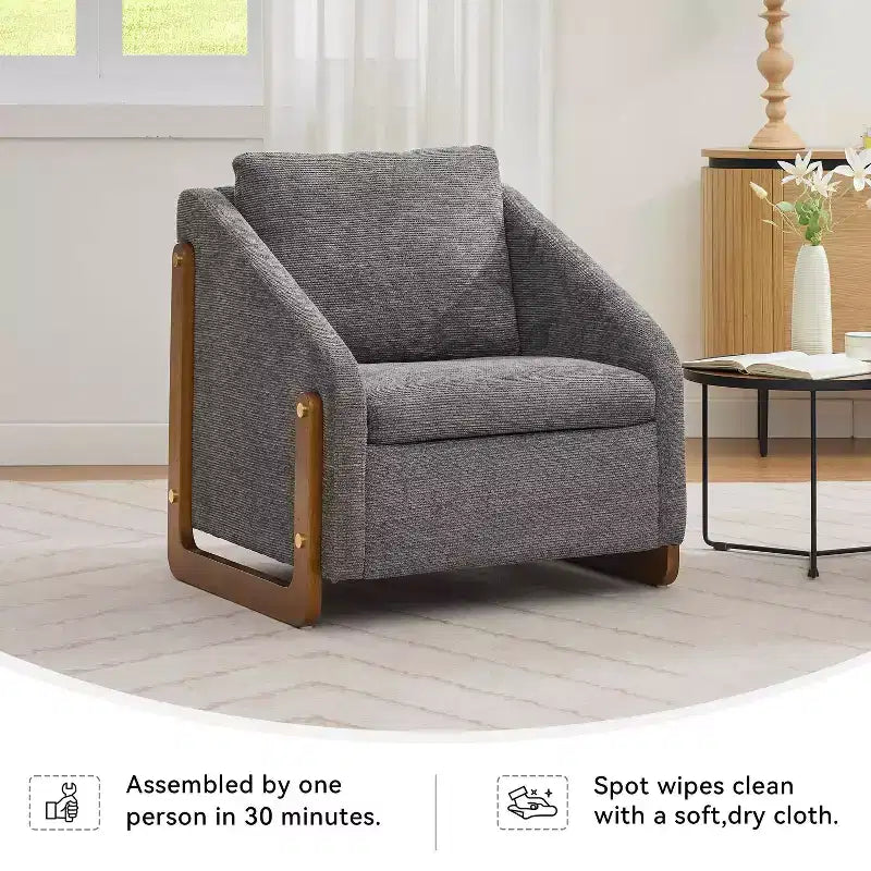 Fauteuil rembourré en bois