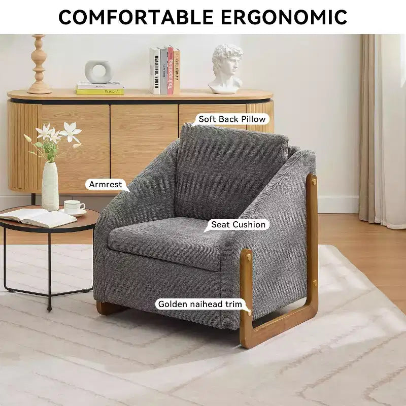 Fauteuil rembourré en bois
