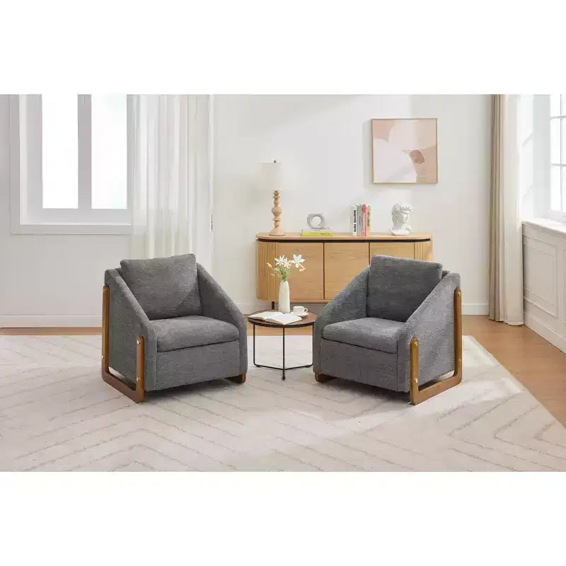 Fauteuil rembourré en bois