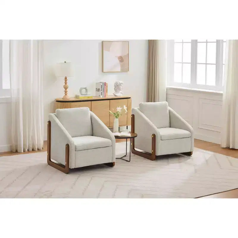 Fauteuil rembourré en bois