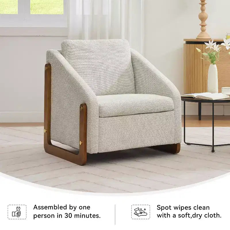 Fauteuil rembourré en bois
