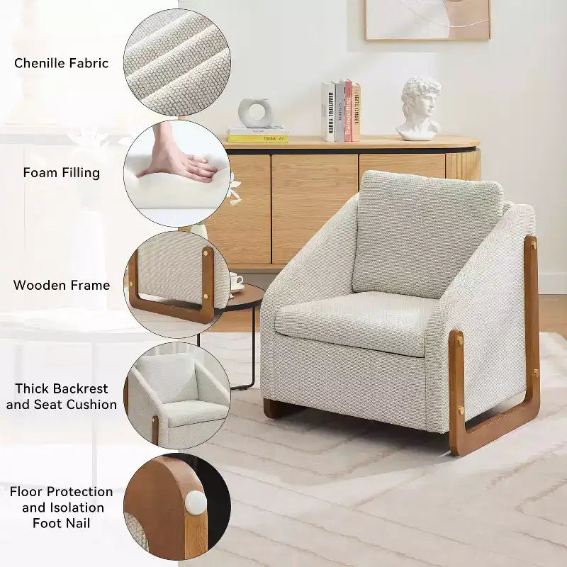 Fauteuil rembourré en bois