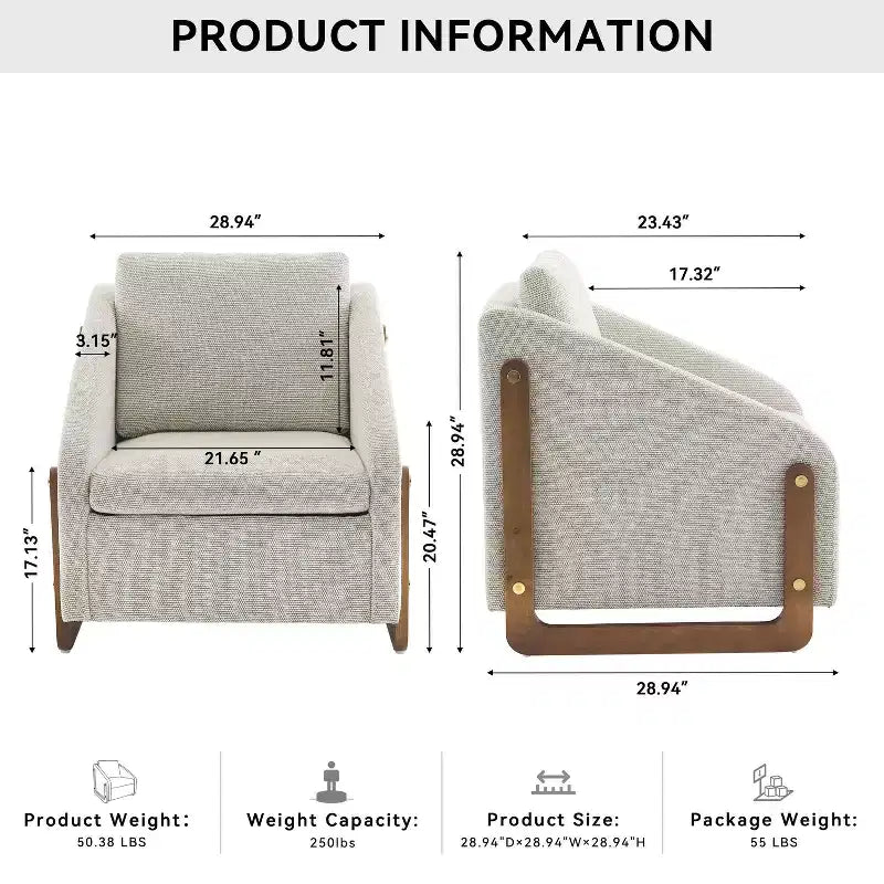 Fauteuil rembourré en bois