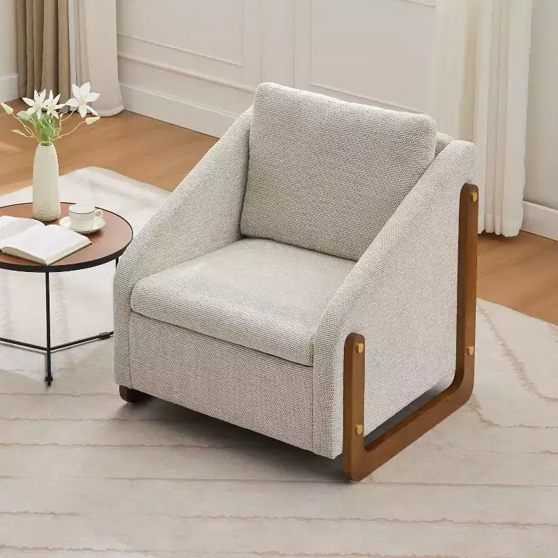 Fauteuil rembourré en bois