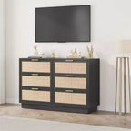 Commode en rotin avec tiroirs