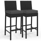 Tabourets de bar en osier d'extérieur