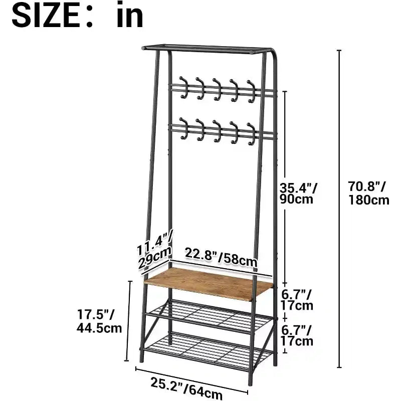 Meuble d'entrée avec porte-manteau et range-chaussures