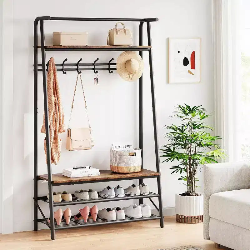 Meuble d'entrée avec porte-manteau et range-chaussures