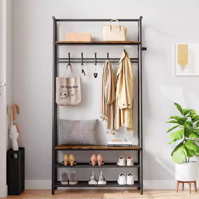 Meuble d'entrée avec porte-manteau et range-chaussures