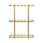 Étagère murale en verre et métal doré