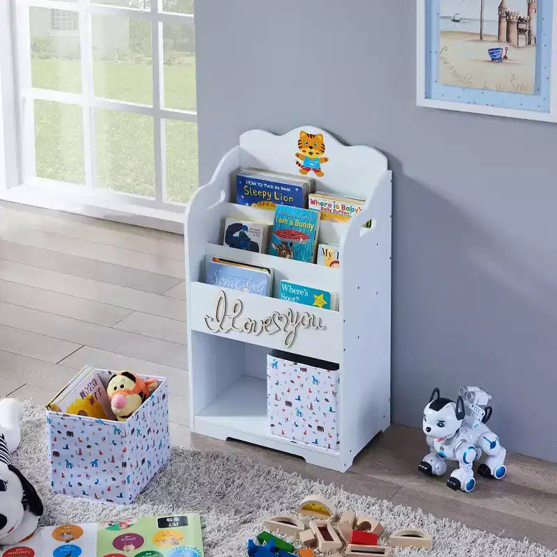 Bibliothèque pour enfants avec rangement de jouets