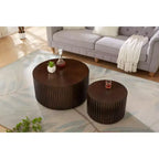 Table basse tambour ronde faite à la main