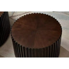 Table basse tambour ronde faite à la main