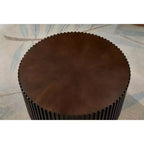 Table basse tambour ronde faite à la main