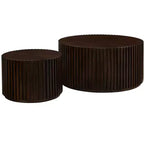Table basse tambour ronde faite à la main
