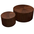 Table basse tambour ronde faite à la main