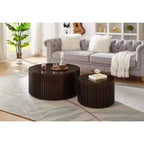 Table basse tambour ronde faite à la main