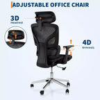 Chaise de bureau ergonomique en maille à dossier haut