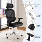 Chaise de bureau ergonomique en maille à dossier haut