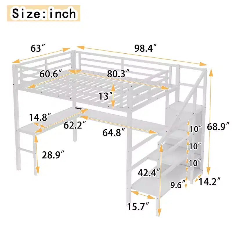 Lit mezzanine en métal