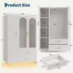 avec armoire blanche à portes vitrées