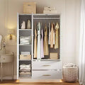 avec armoire blanche à portes vitrées