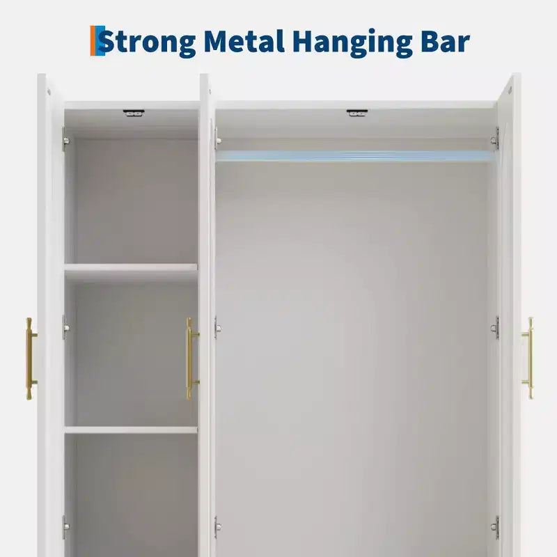avec armoire blanche à portes vitrées