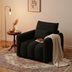 Fauteuil de salon moderne en tissu bouclette
