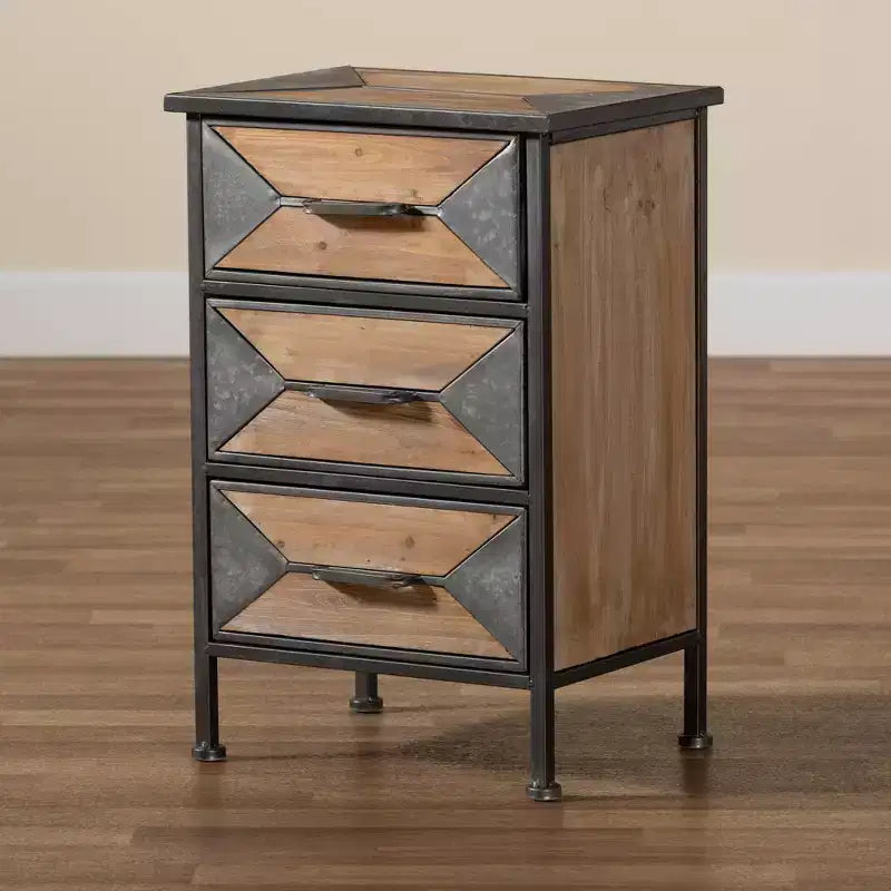 Table de chevet en bois avec tiroir