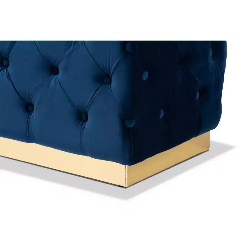 Pouf rembourré en tissu velours