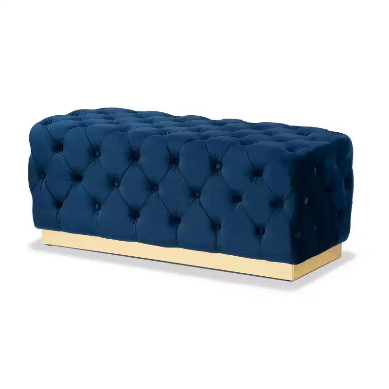 Pouf rembourré en tissu velours