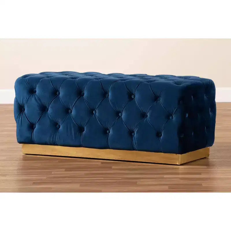 Pouf rembourré en tissu velours