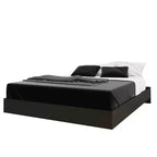 Queen Apollo Bed with Headboard Bark Gray/Black - Nexera: Modern Platform No Box Spring Needed