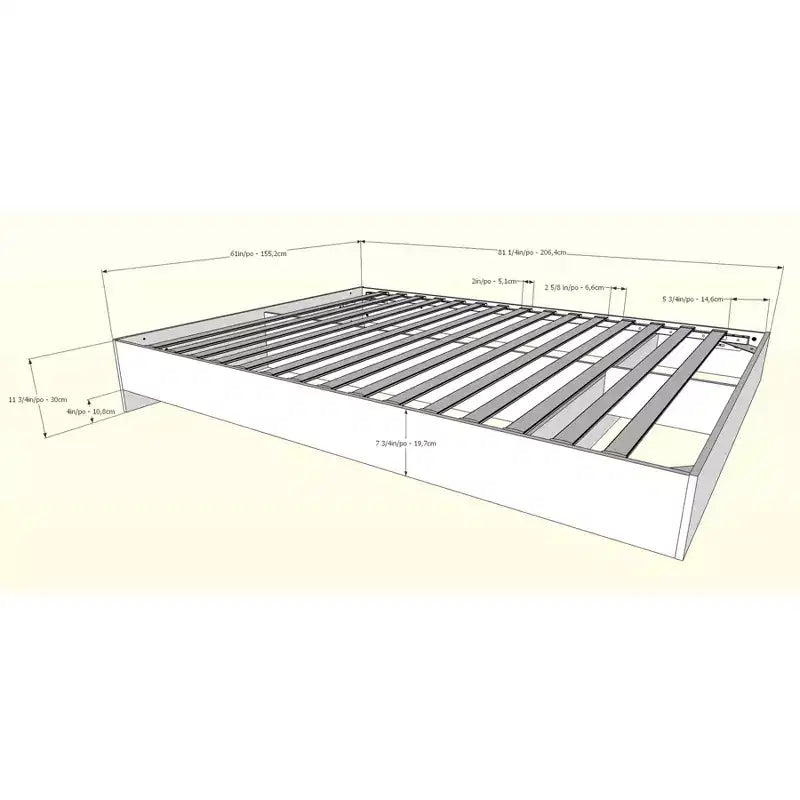 Plateforme moderne, pas besoin de sommier.